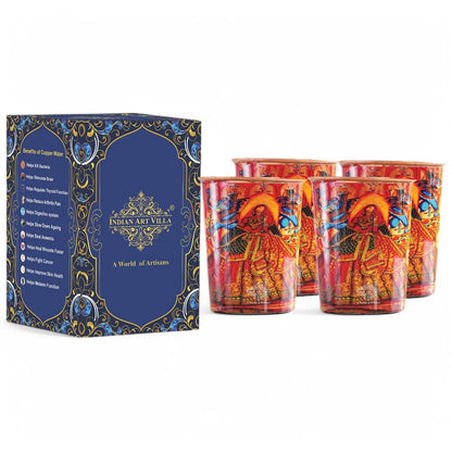 Pure Copper Glass Rajasthani Meena "Padharo Mhare Desh" Printed Theme