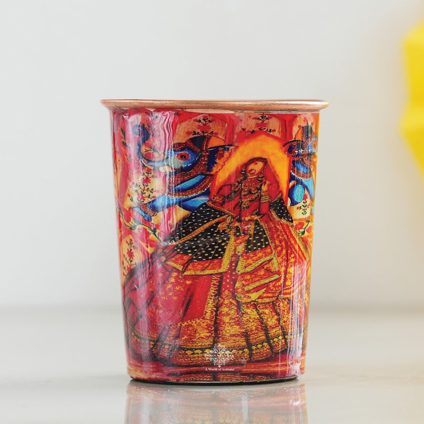 Pure Copper Glass Rajasthani Meena "Padharo Mhare Desh" Printed Theme