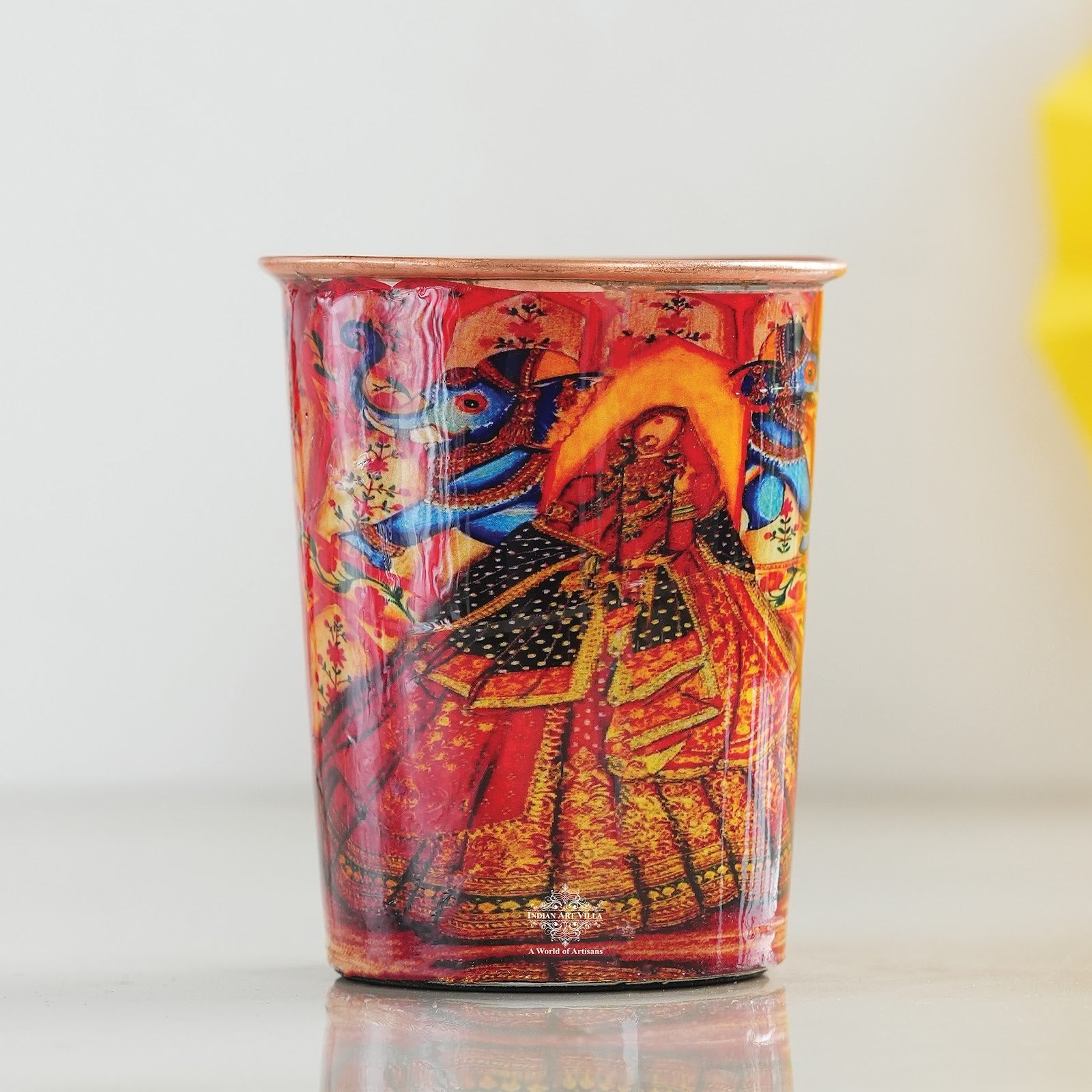 Pure Copper Glass Rajasthani Meena "Padharo Mhare Desh" Printed Theme