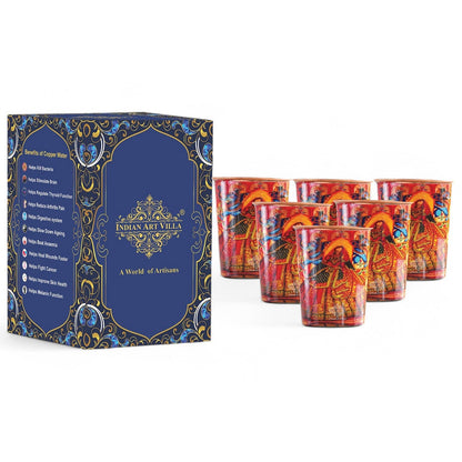 Pure Copper Glass Rajasthani Meena "Padharo Mhare Desh" Printed Theme