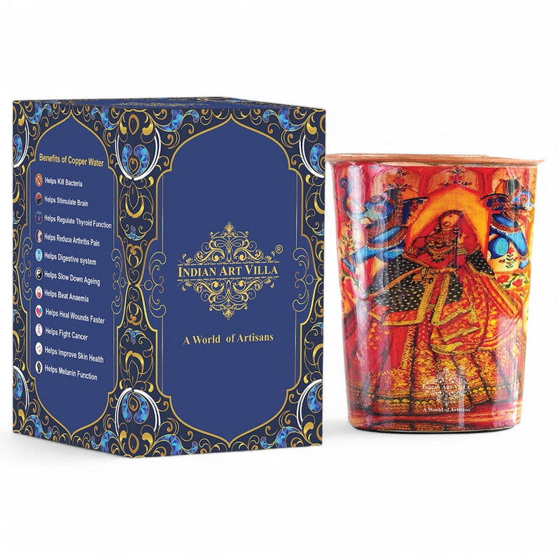 Pure Copper Glass Rajasthani Meena "Padharo Mhare Desh" Printed Theme