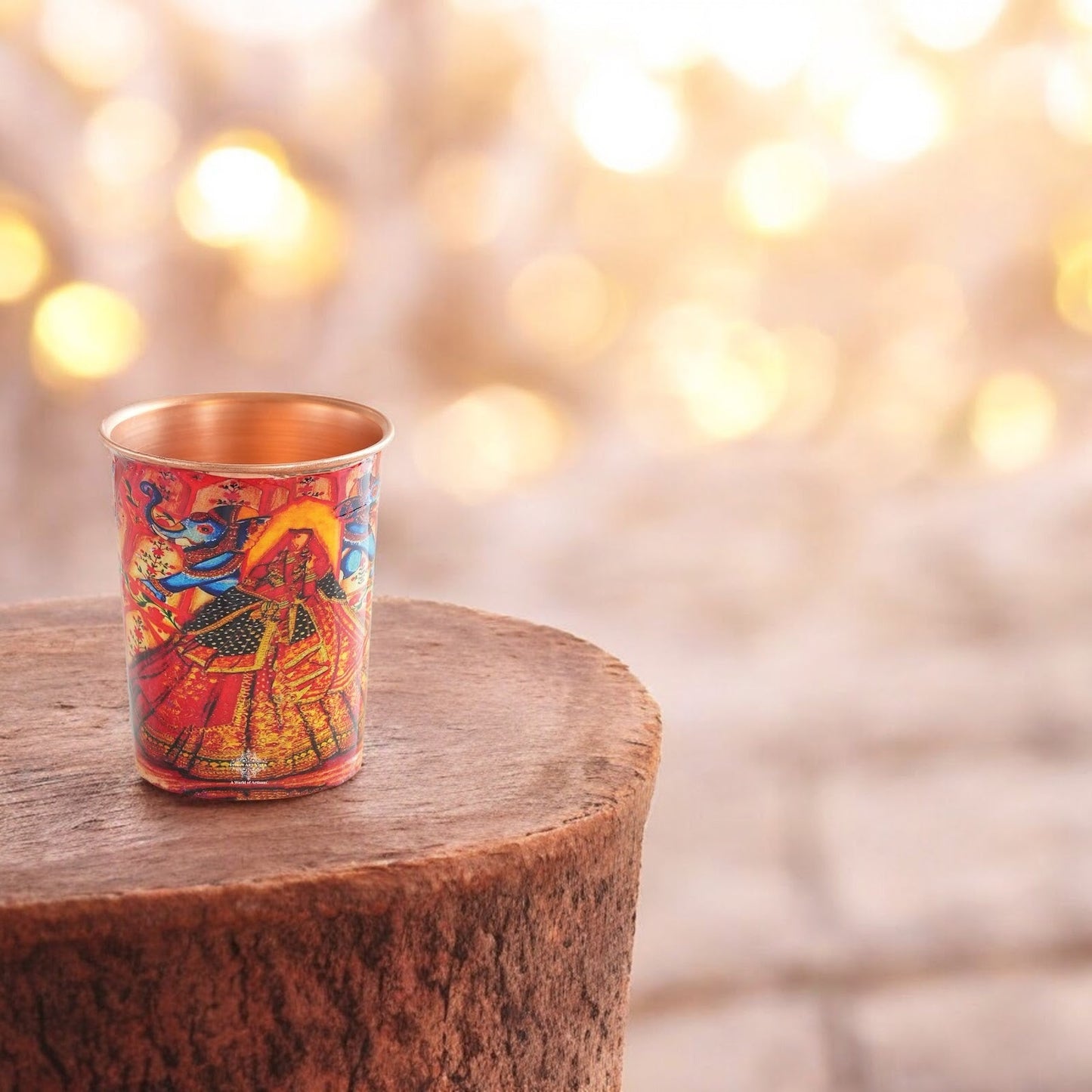 Pure Copper Glass Rajasthani Meena "Padharo Mhare Desh" Printed Theme
