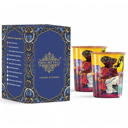 Pure Copper Glass Rajasthani Meena "Padharo Mhare Desh" Printed Theme