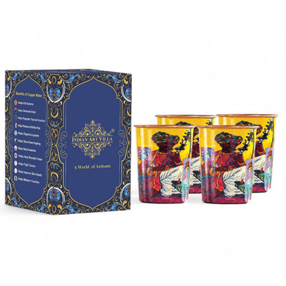 Pure Copper Glass Rajasthani Meena "Padharo Mhare Desh" Printed Theme