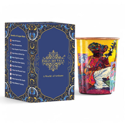 Pure Copper Glass Rajasthani Meena "Padharo Mhare Desh" Printed Theme