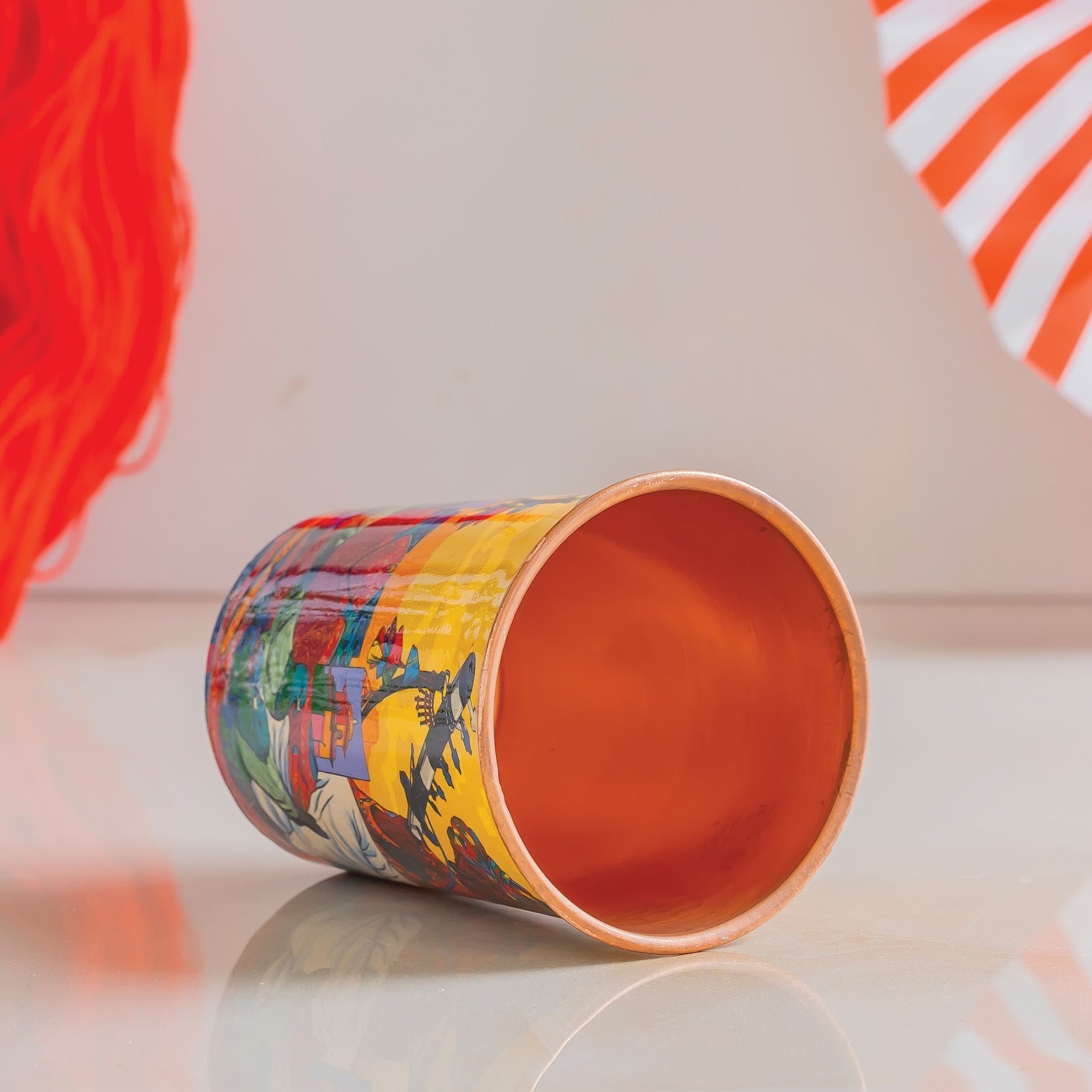 Pure Copper Glass Rajasthani Meena "Padharo Mhare Desh" Printed Theme