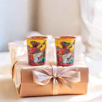 Pure Copper Glass Rajasthani Meena "Padharo Mhare Desh" Printed Theme