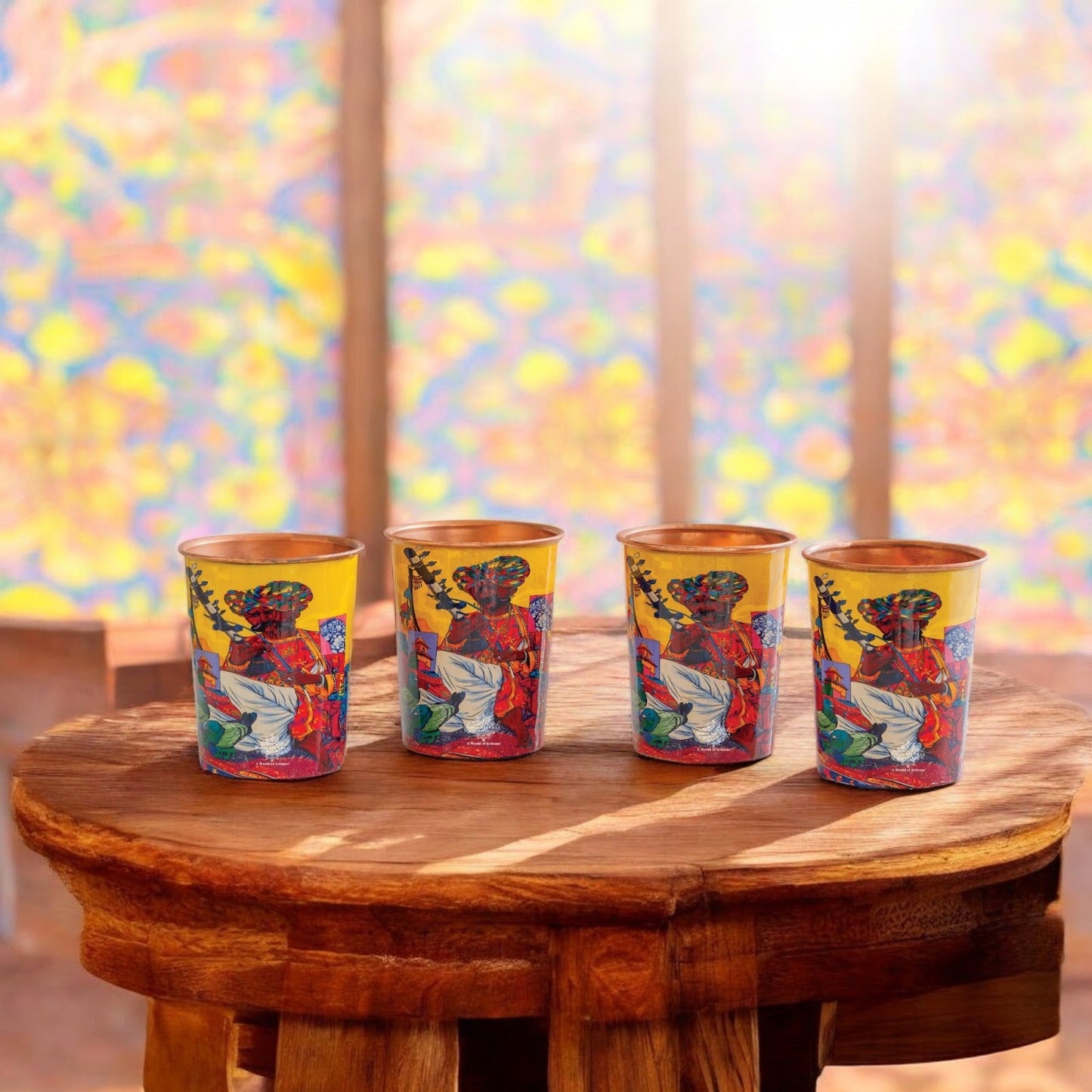 Pure Copper Glass Rajasthani Meena "Padharo Mhare Desh" Printed Theme