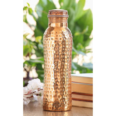 Pure Copper Bottle With Hammered Design