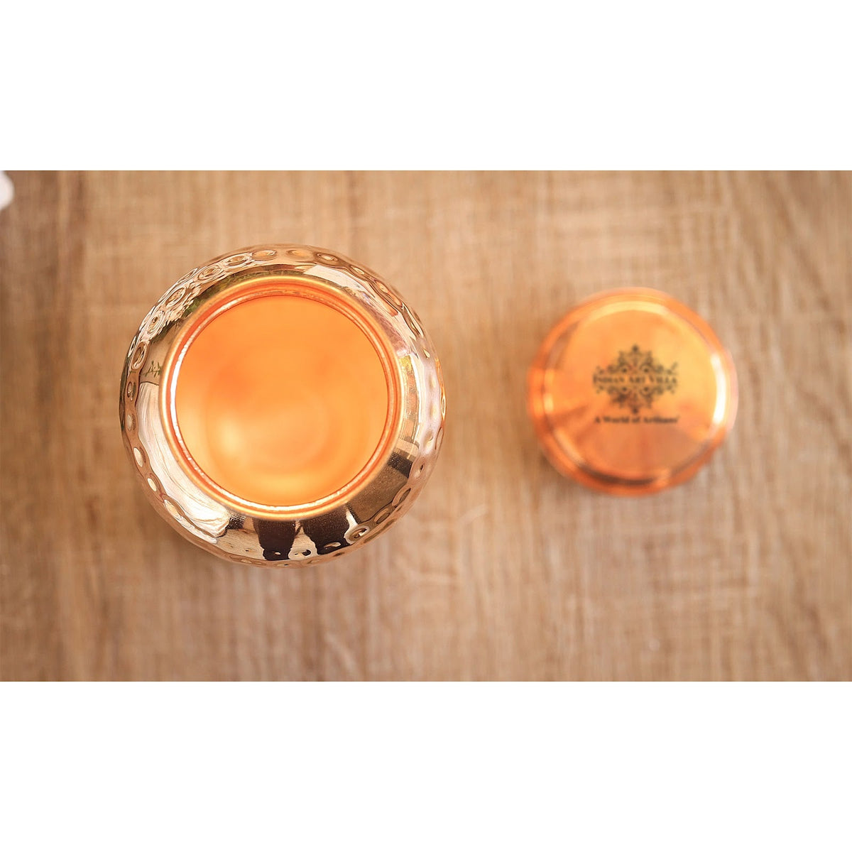 Pure Copper Bottle With Hammered Design