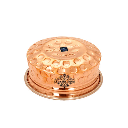 Diamond Hammered Design Steel Copper Handi  For Serving Dishes Tableware