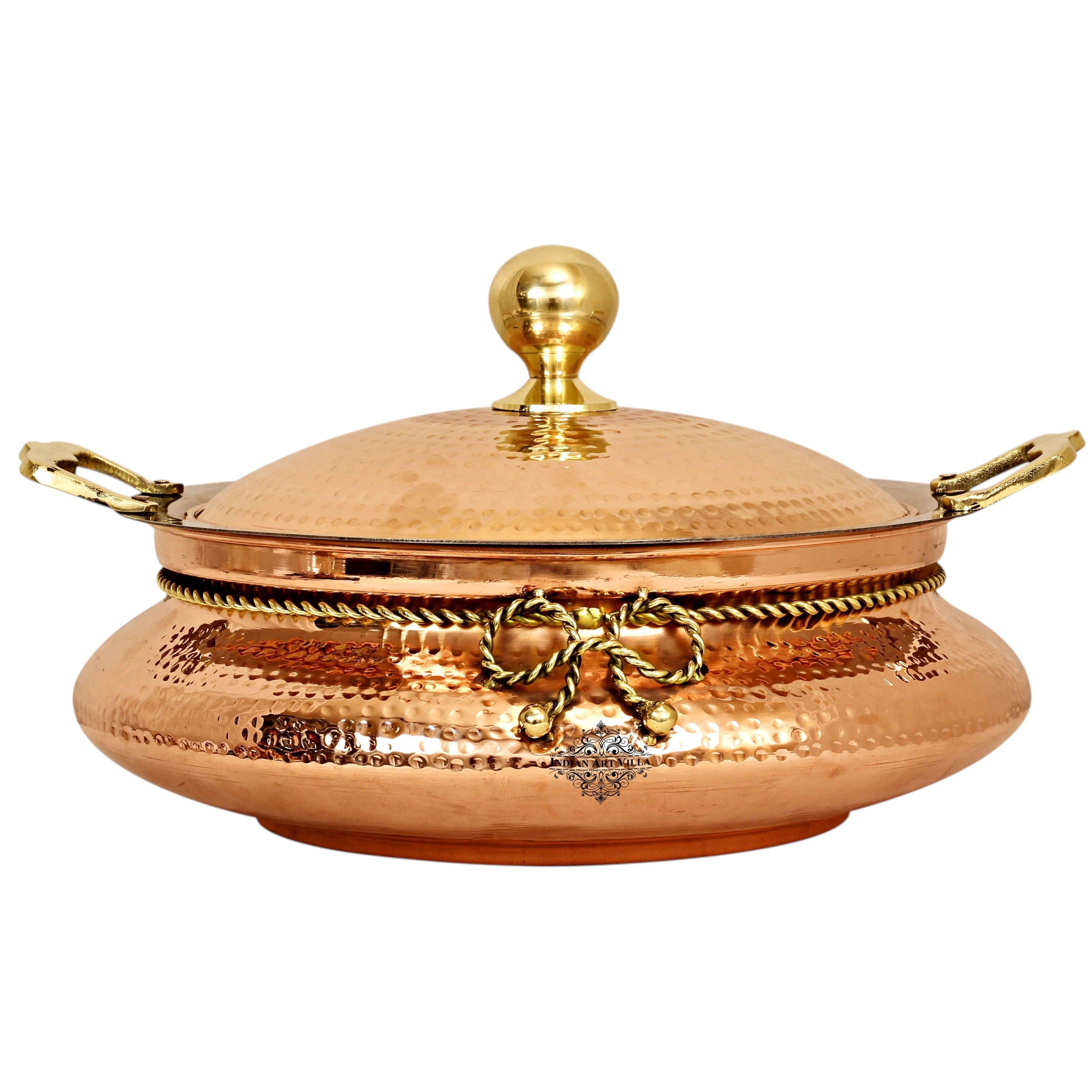 Pure Steel Copper Hammered Design Chafing Dish, Serveware, Dinner Party