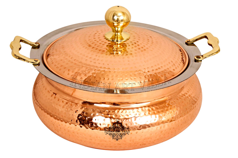 Handcrafted Pure Steel Copper Hammered Design Chafing Dish