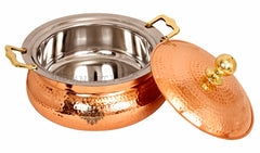 Handcrafted Pure Steel Copper Hammered Design Chafing Dish