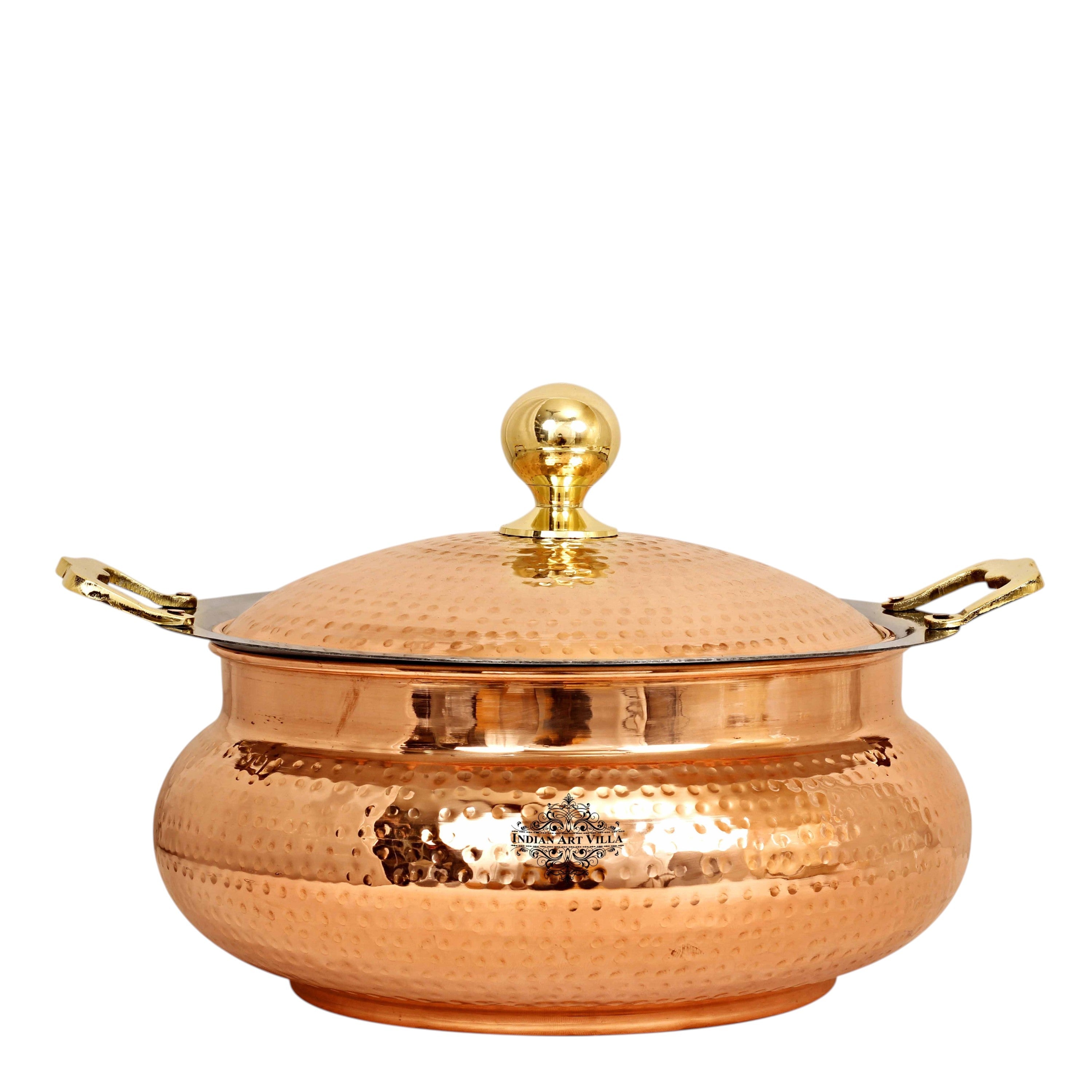 Handcrafted Pure Steel Copper Hammered Design Chafing Dish