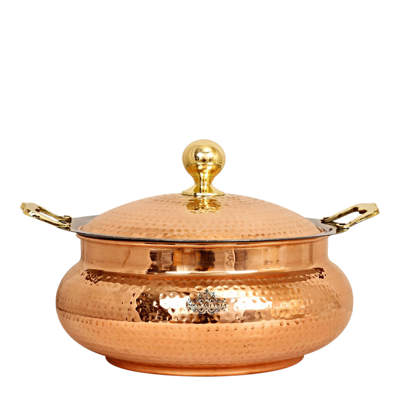 Handcrafted Pure Steel Copper Hammered Design Chafing Dish