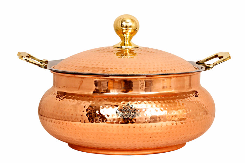 Handcrafted Pure Steel Copper Hammered Design Chafing Dish