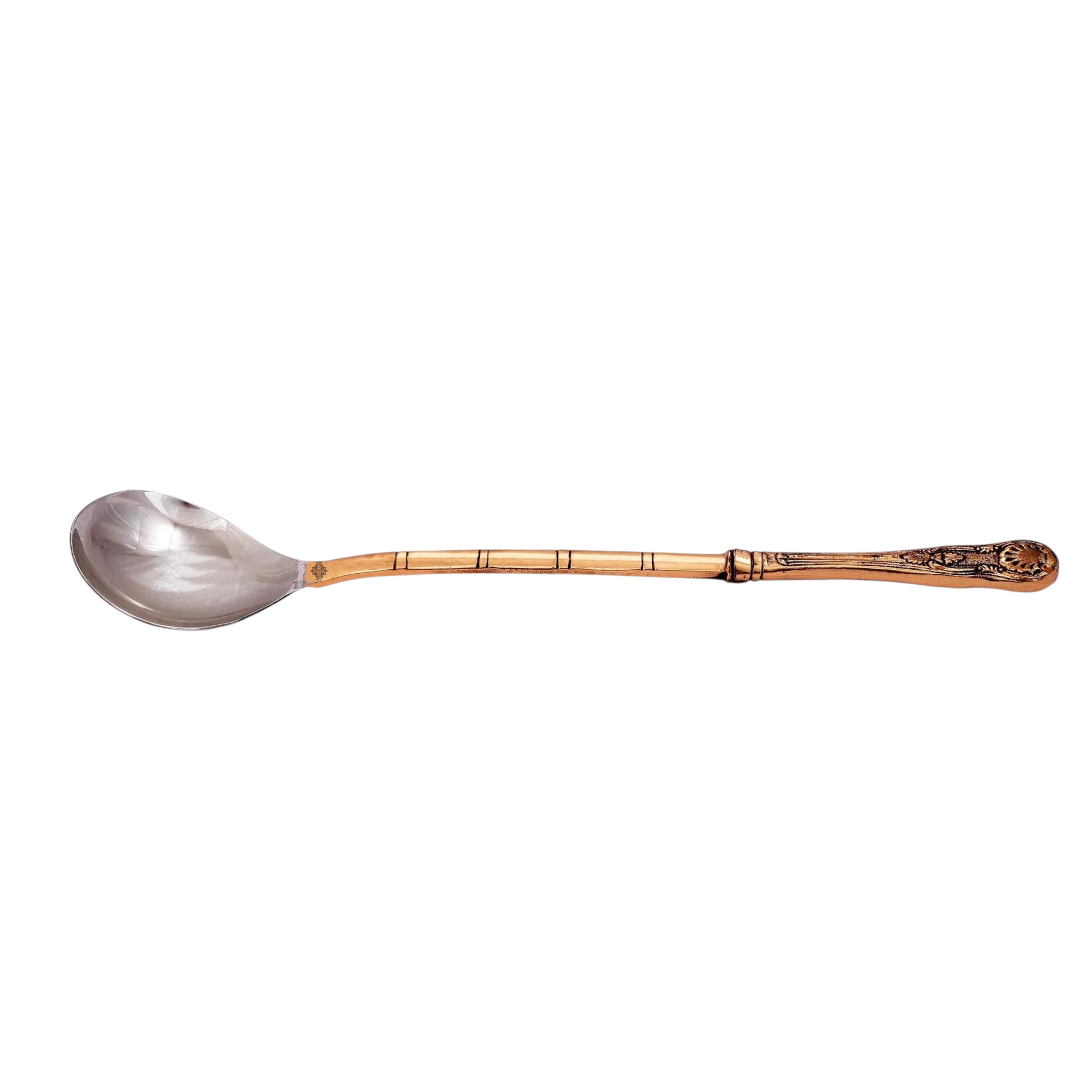 Pure Steel Copper Paan Shape Ladle Spoon Length- 37.08 cm