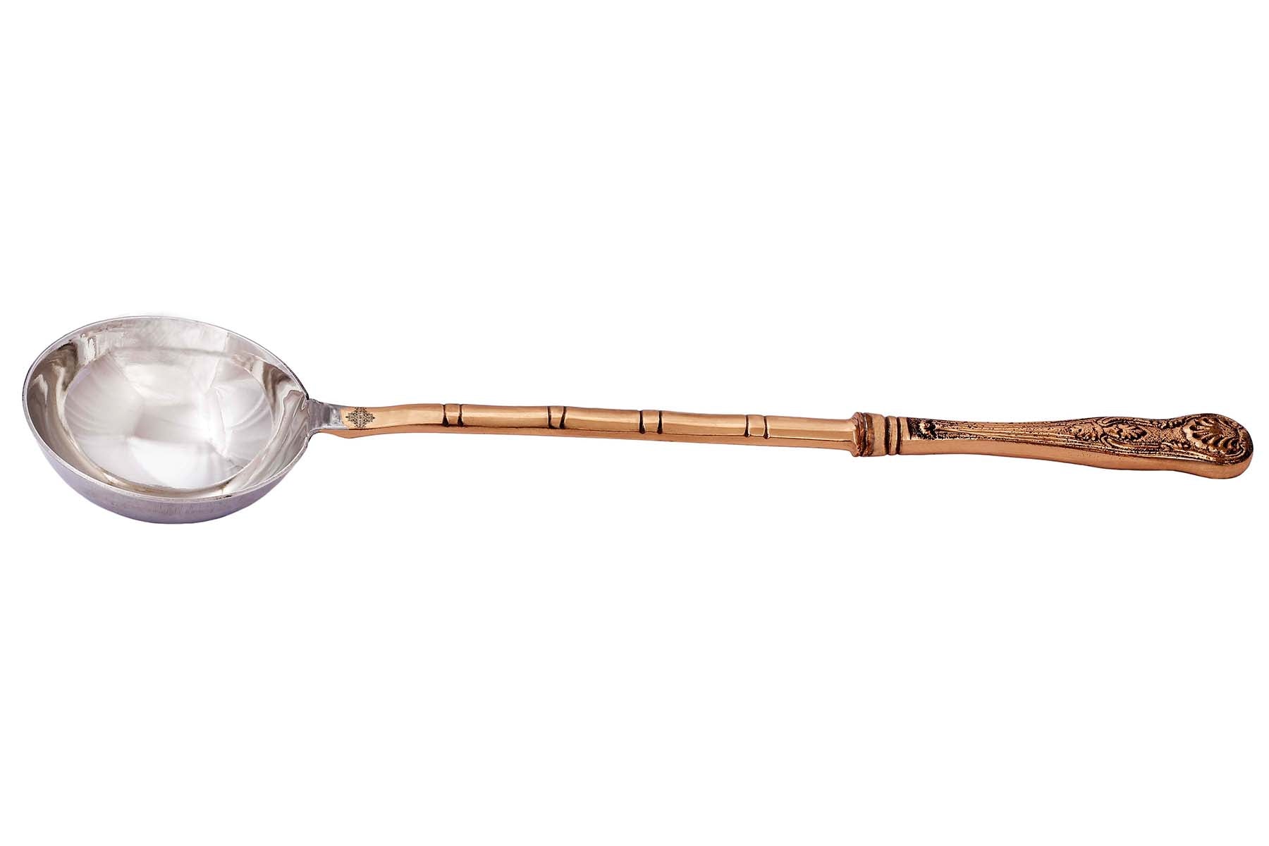 Pure Steel Copper Golchi Shape Ladle Spoon Length- 37.08 cm