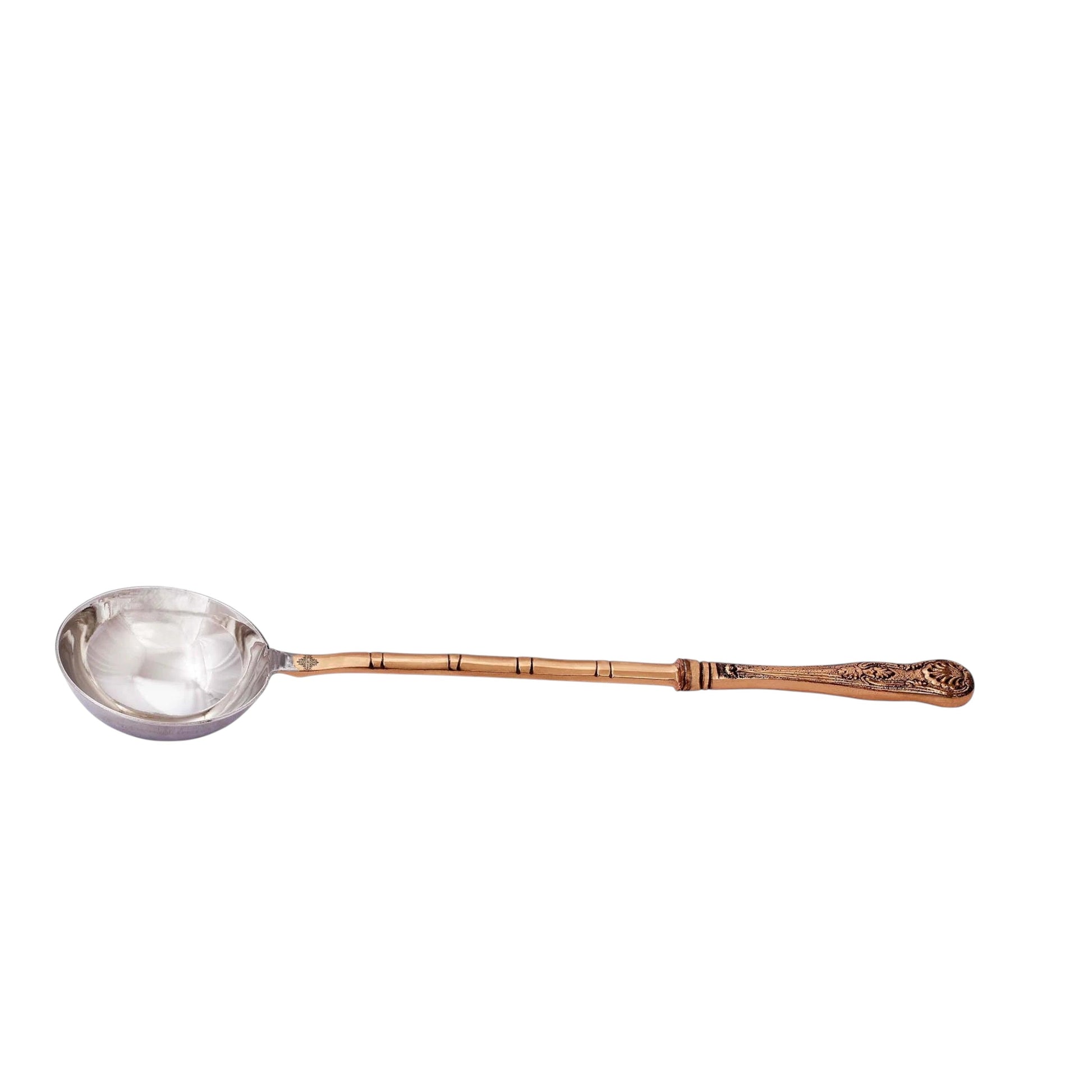 Pure Steel Copper Golchi Shape Ladle Spoon Length- 37.08 cm