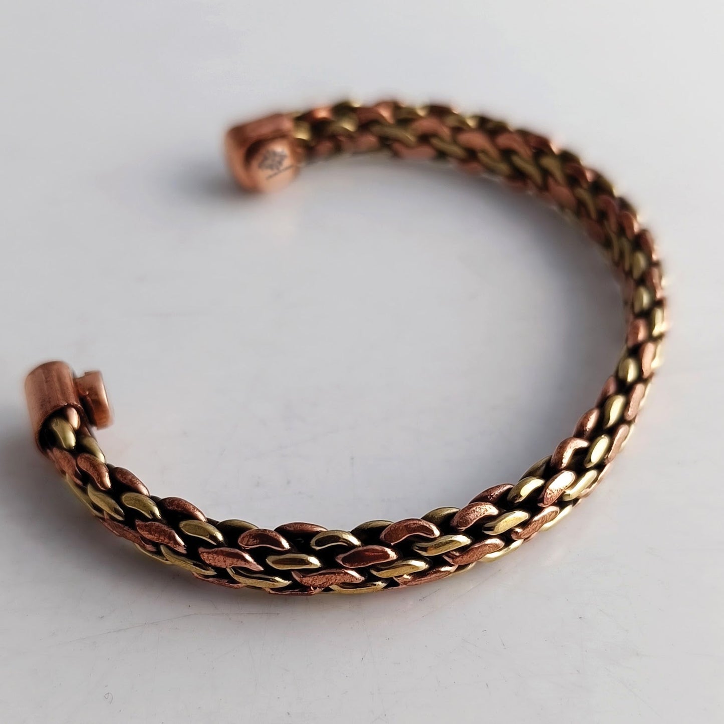 Copper Spiral Chain Design Bracelet Handcrafted Unisex Wellness Jewelry