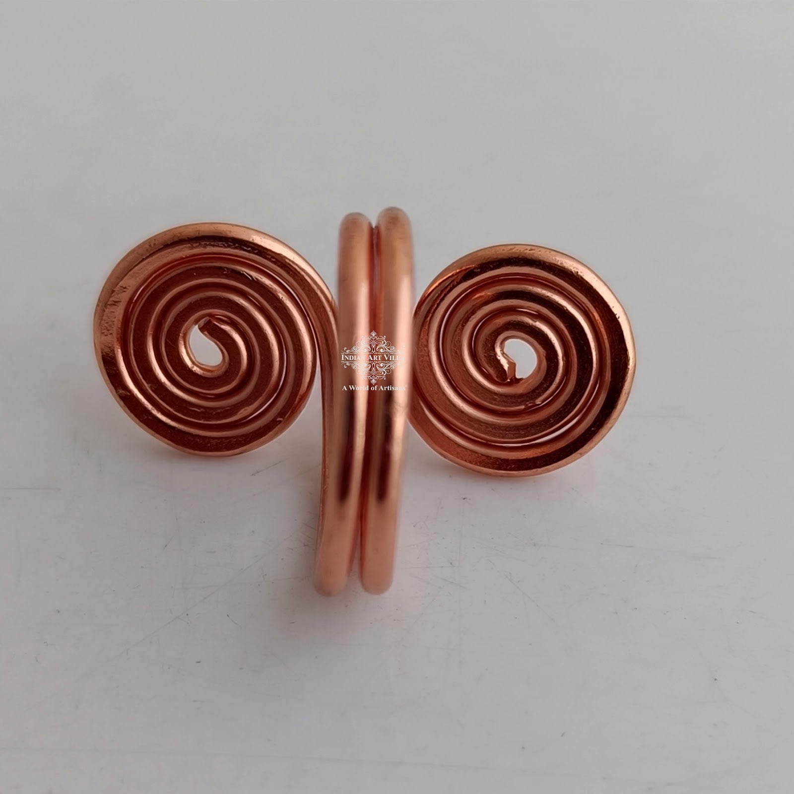 Pure Copper Spiral Ring Adjustable Unisex Fashion Ring