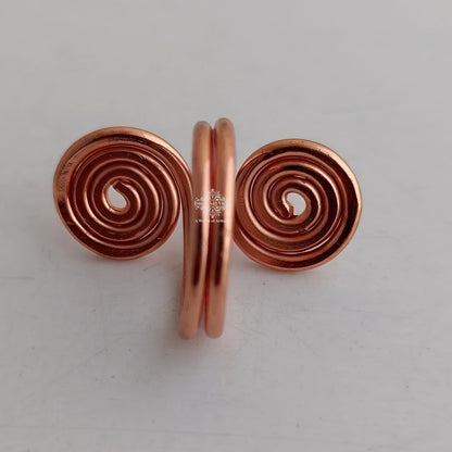 Pure Copper Spiral Ring Adjustable Unisex Fashion Ring