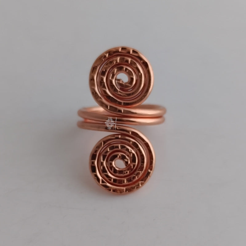 Pure Copper Spiral Ring Adjustable Unisex Fashion Ring