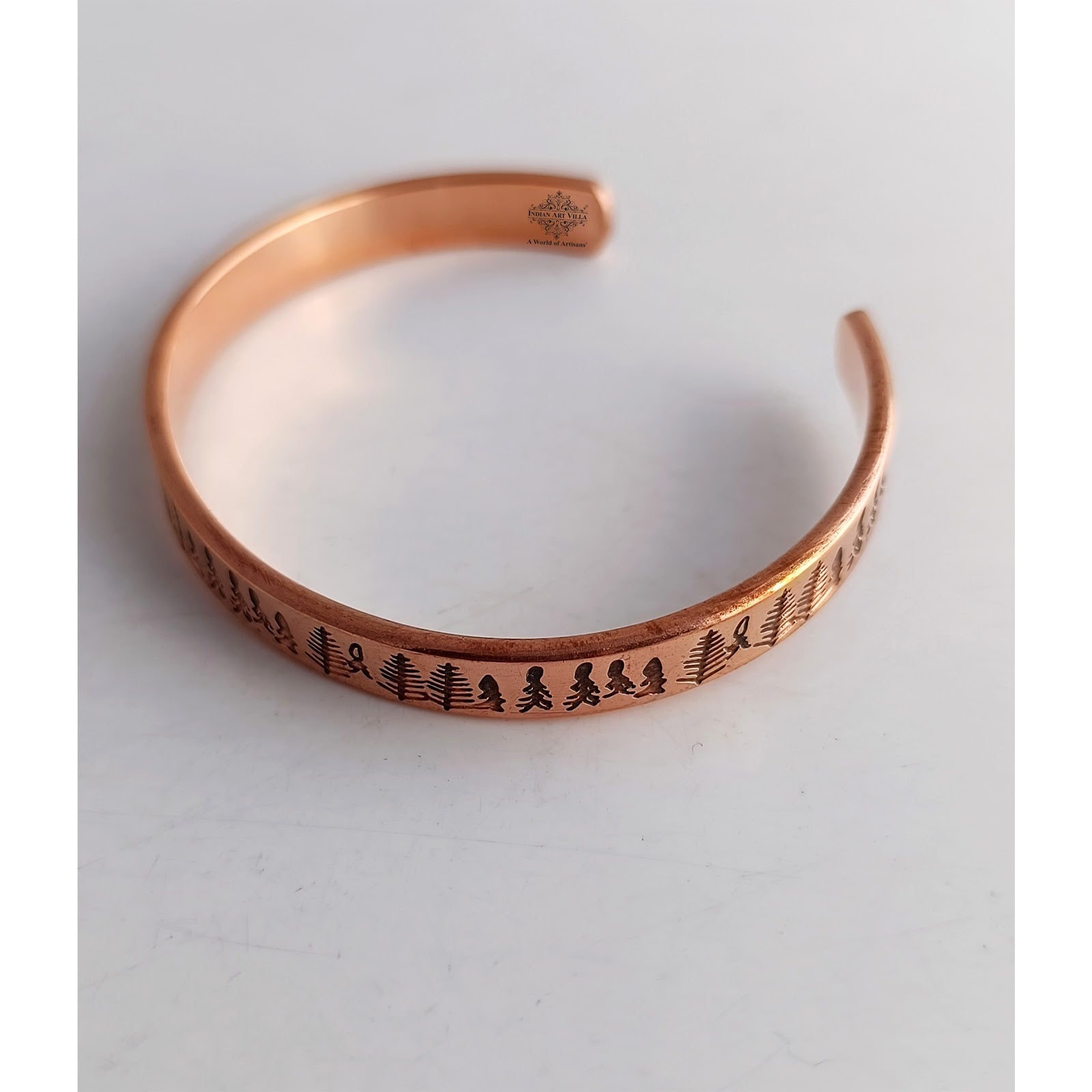 Pure Copper Magnetic Bangle with Tree Design – Velan Store