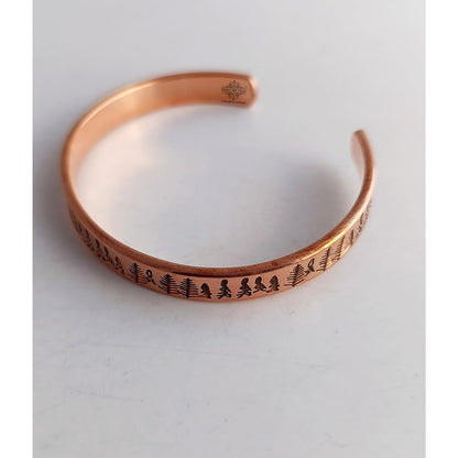 Pure Copper Magnetic Bangle with Tree Design