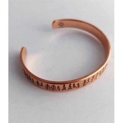 Pure Copper Magnetic Bangle with Tree Design
