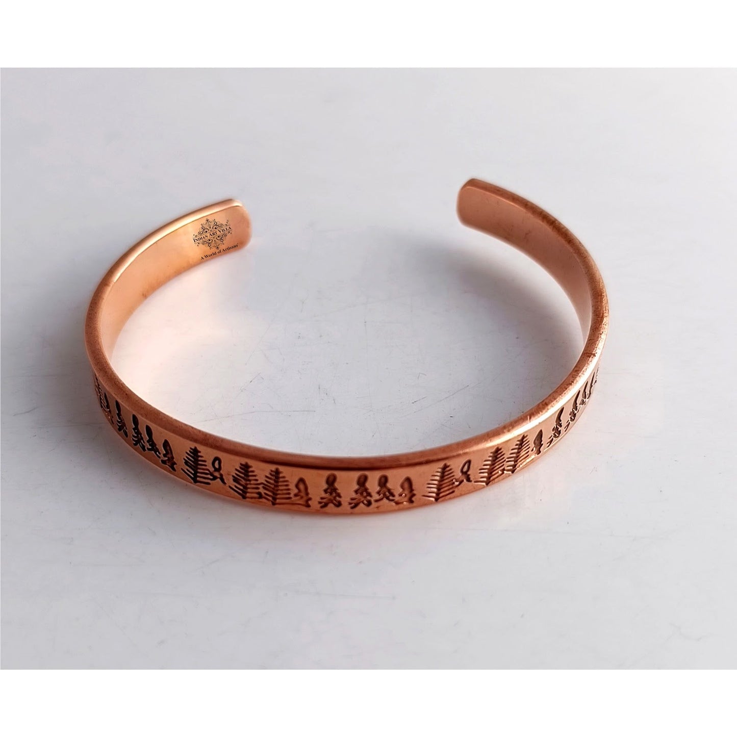 Pure Copper Magnetic Bangle with Tree Design