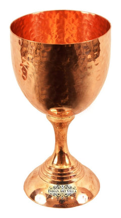 Pure Copper Hammered Design Wine Glass with Bottom 250 ML