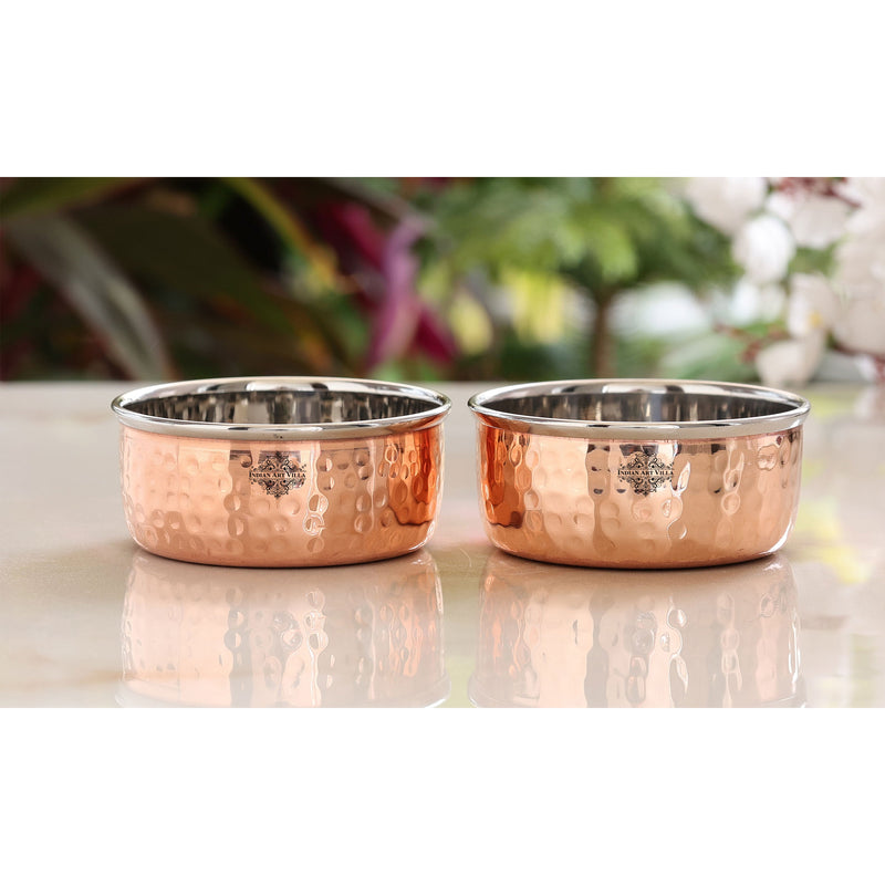 Steel Copper Hammered Bowl, Katori, Dinnerware
