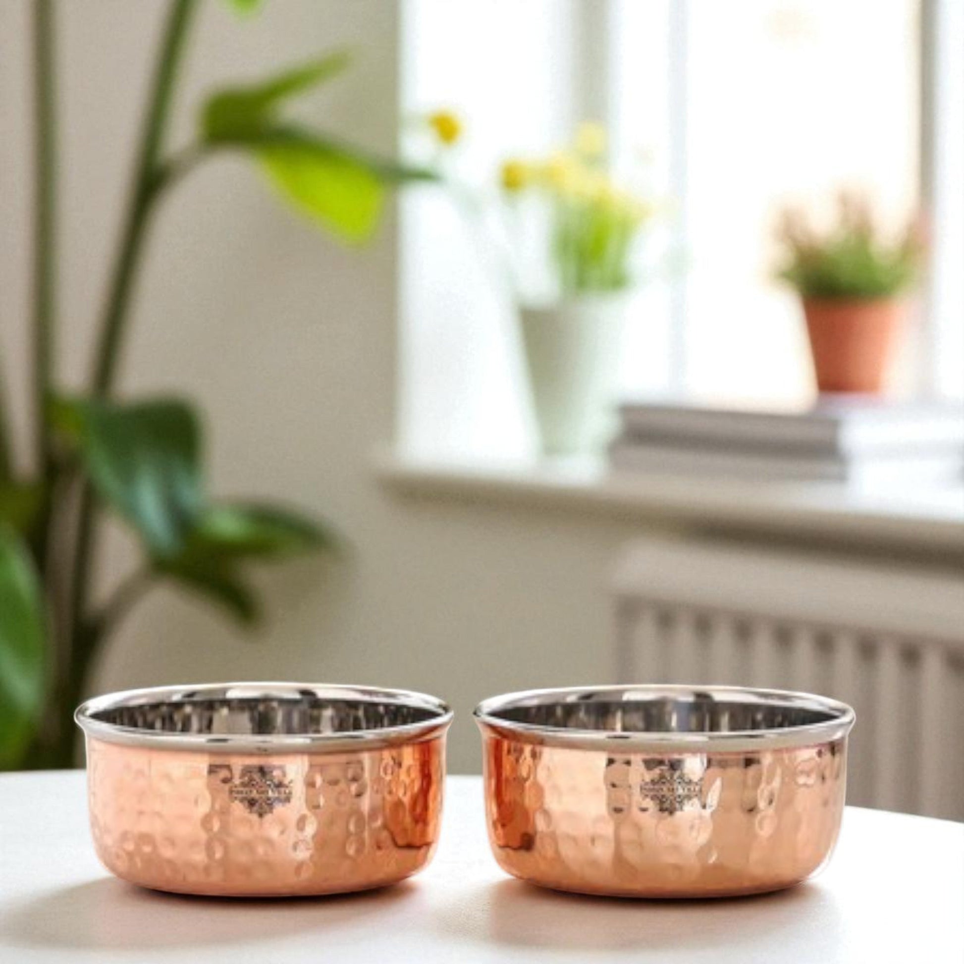 Steel Copper Hammered Bowl, Katori, Dinnerware