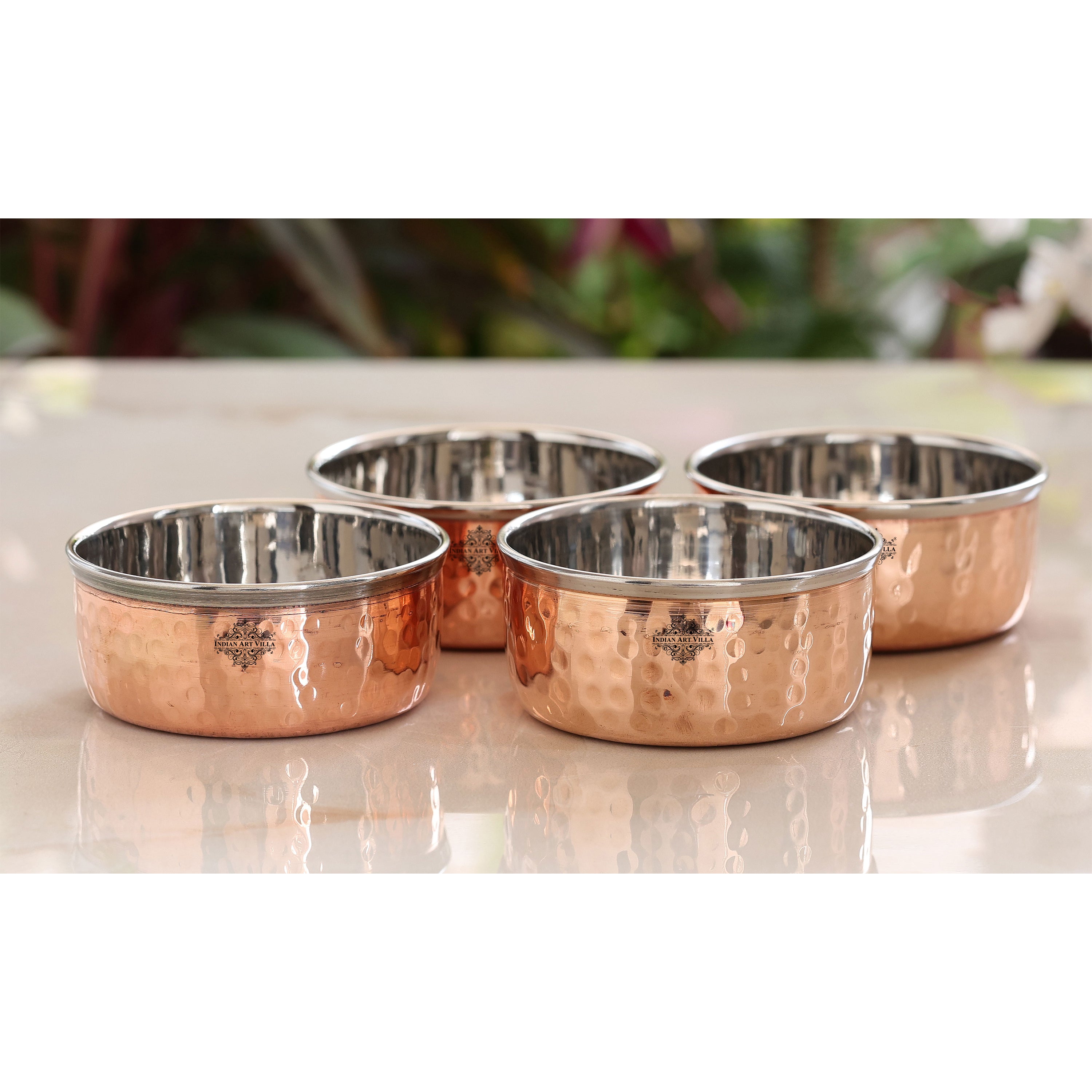 Steel Copper Hammered Bowl, Katori, Dinnerware