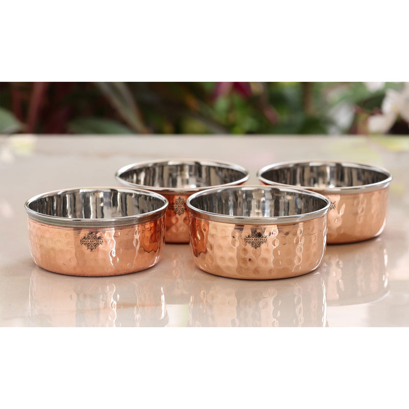 Steel Copper Hammered Bowl, Katori, Dinnerware