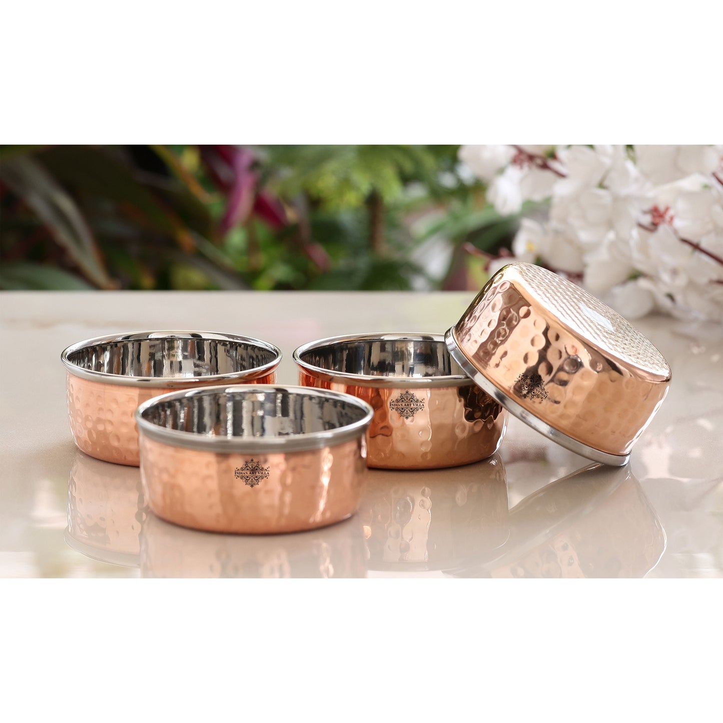 Steel Copper Hammered Bowl, Katori, Dinnerware