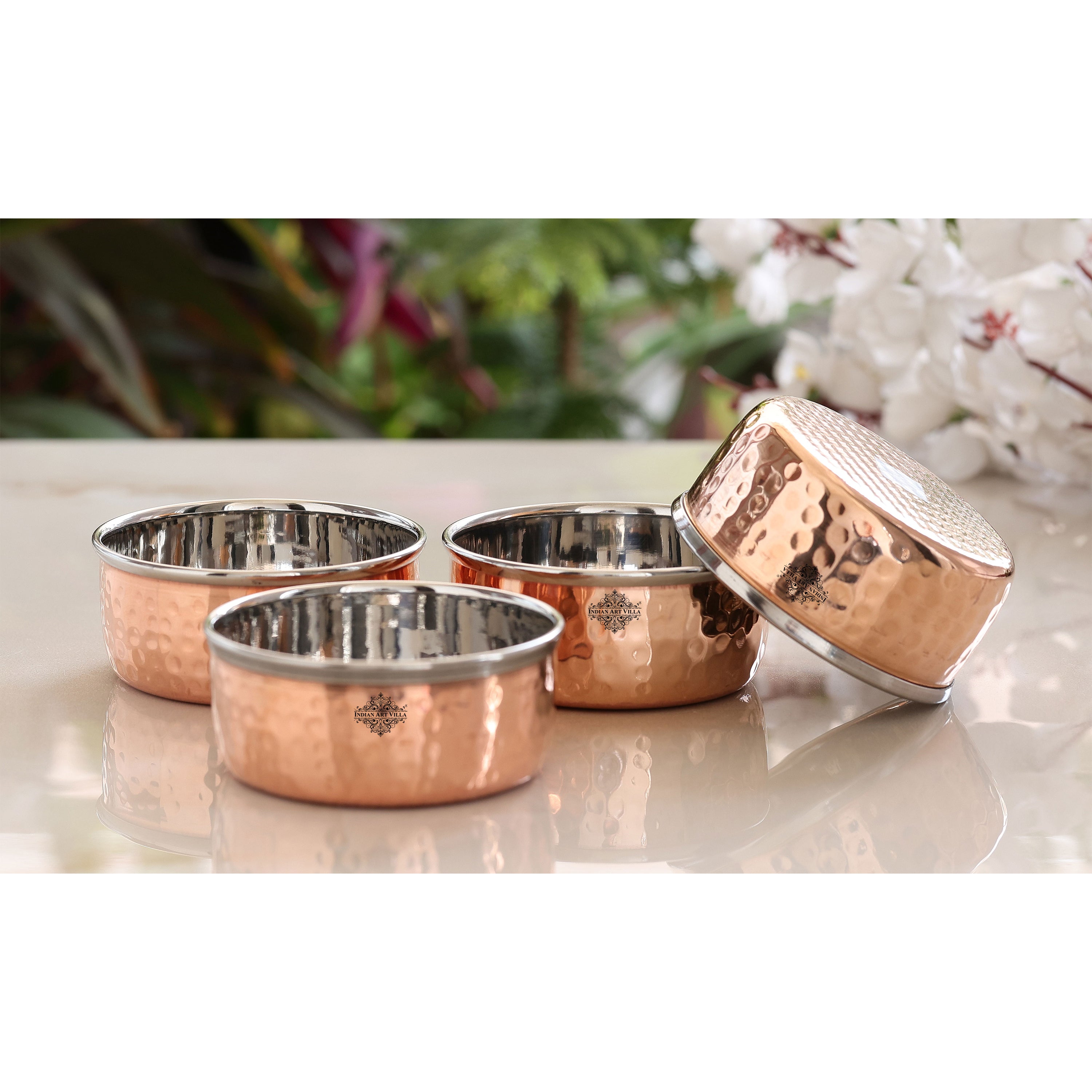 Steel Copper Hammered Bowl, Katori, Dinnerware