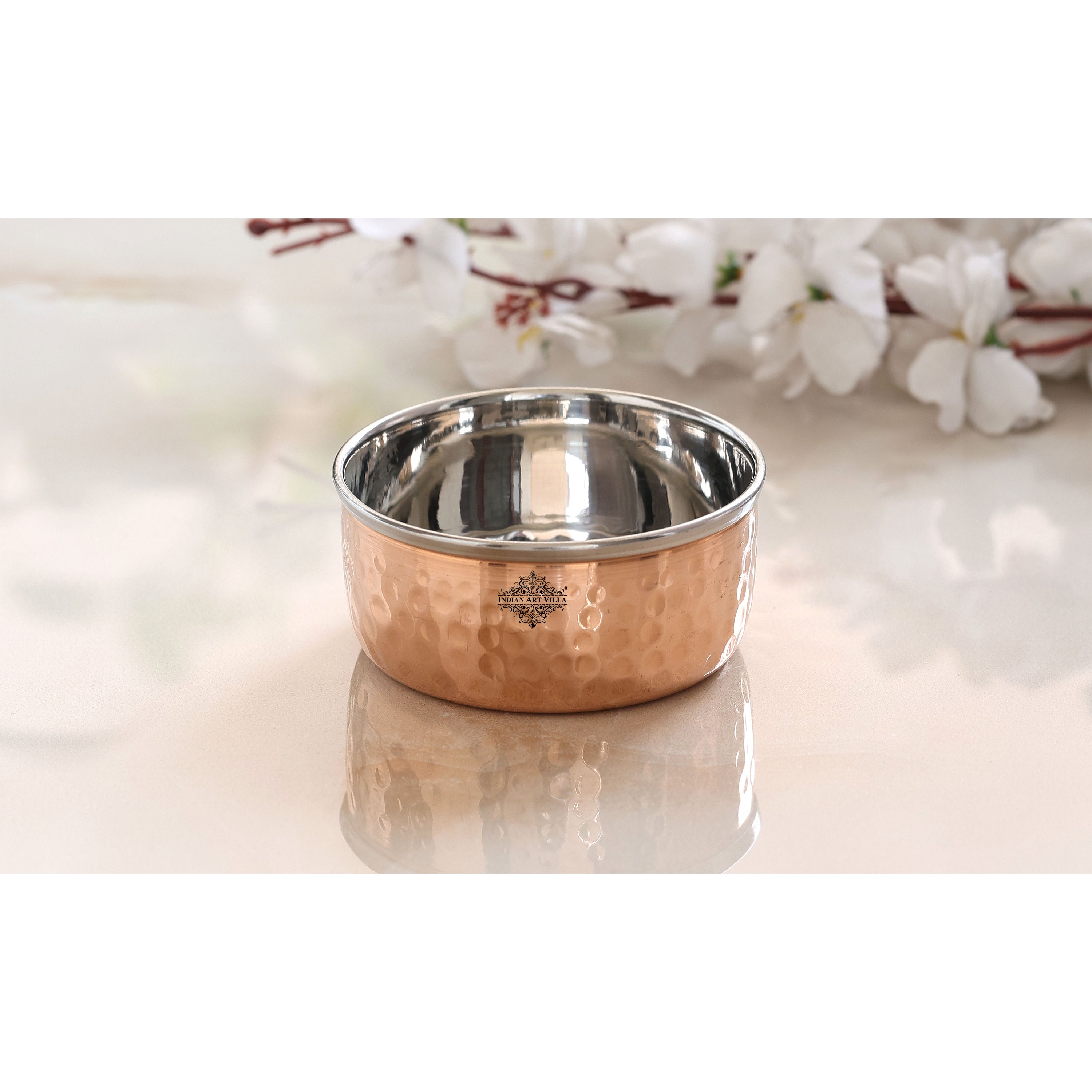 Steel Copper Hammered Bowl, Katori, Dinnerware