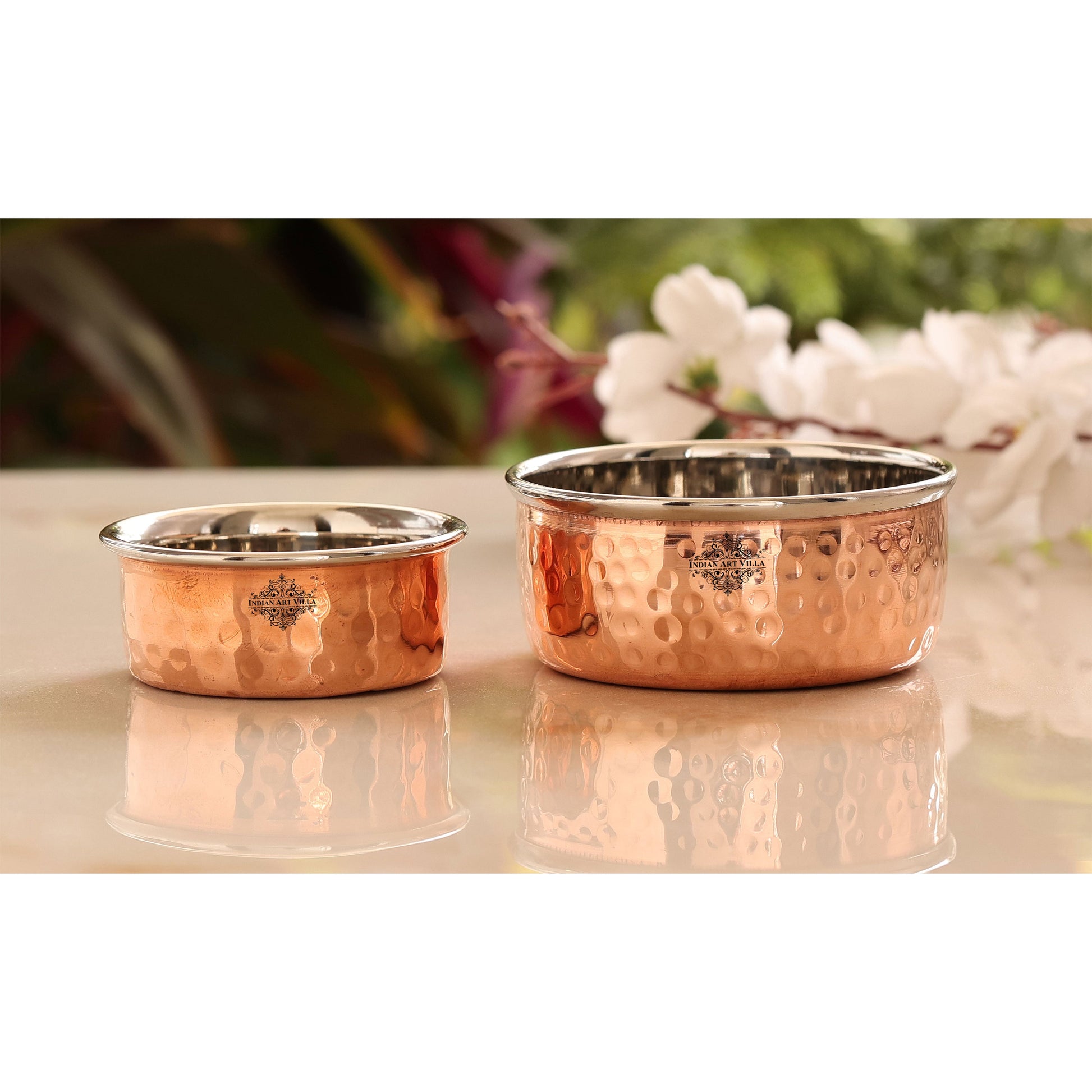 Steel Copper Hammered Bowl, Katori, Dinnerware