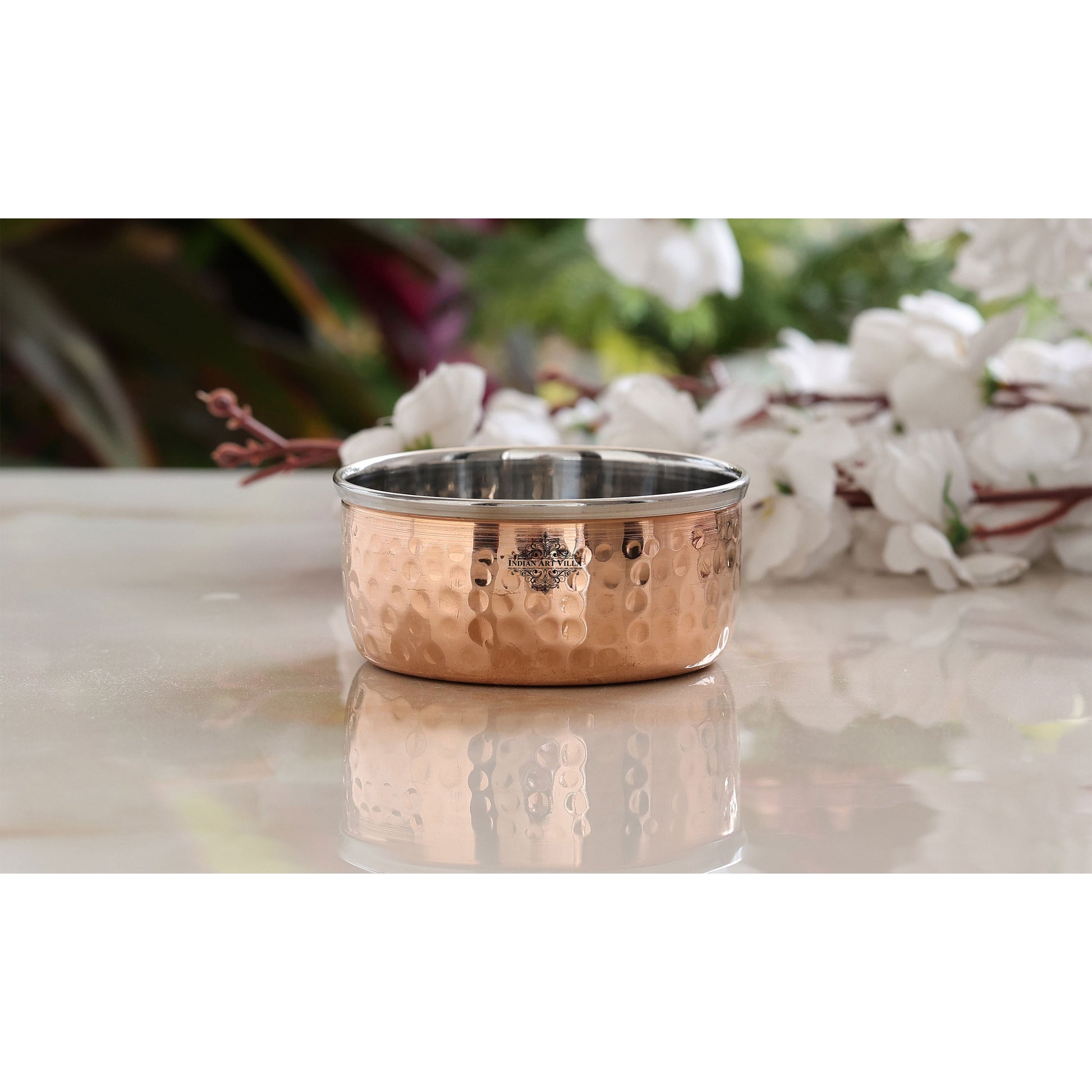 Steel Copper Hammered Bowl, Katori, Dinnerware