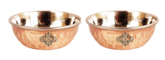 Steel Copper Omega Design Hammered Bowls, Katori, Dinnerware