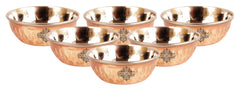 Steel Copper Omega Design Hammered Bowls, Katori, Dinnerware