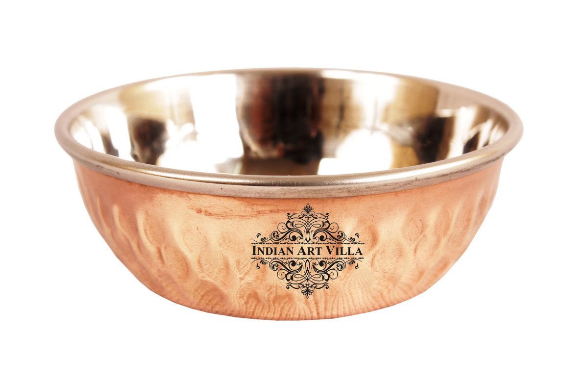 Steel Copper Omega Design Hammered Bowls, Katori, Dinnerware