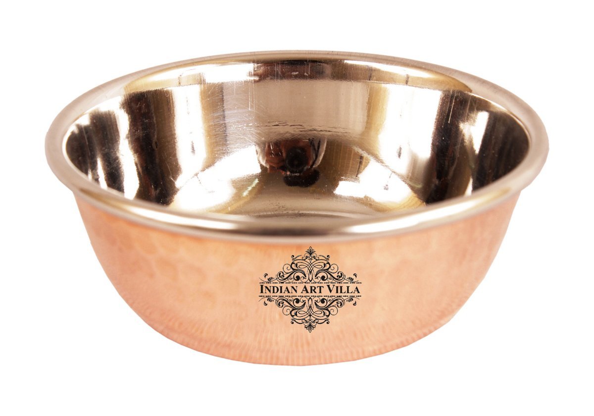 Steel Copper Omega Design Hammered Bowls, Katori, Dinnerware