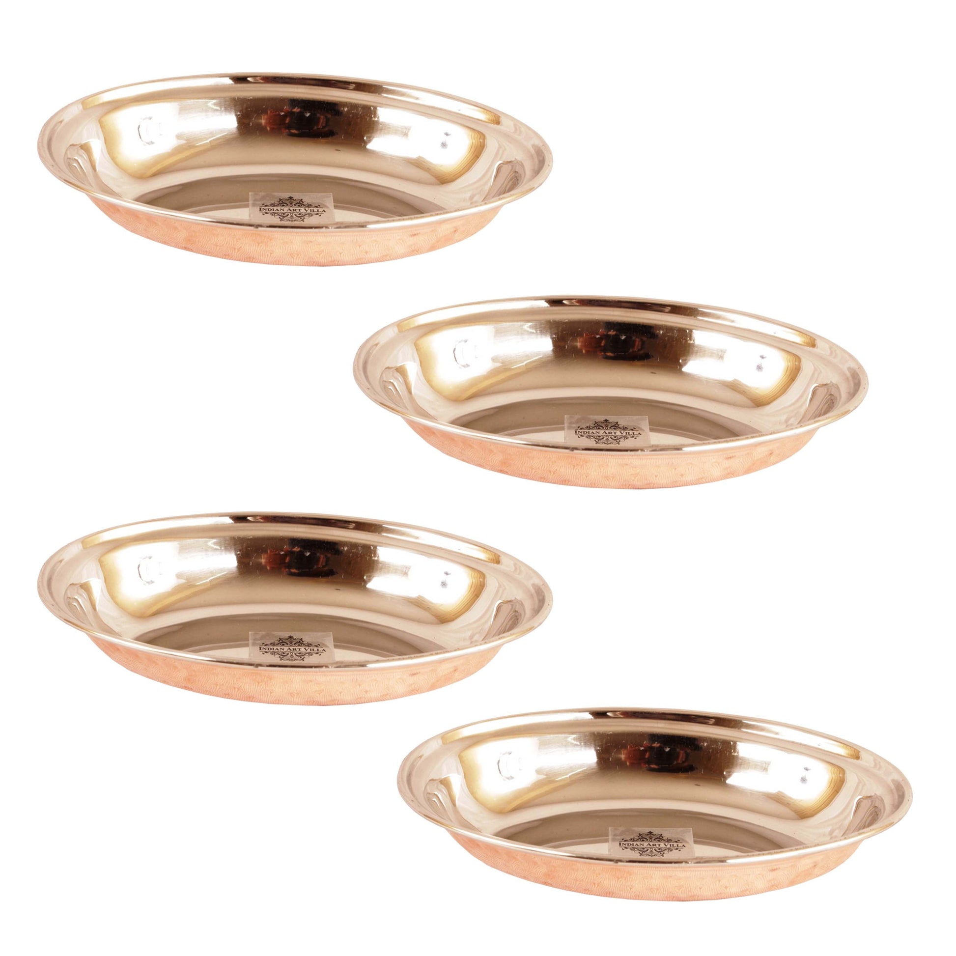 Handmade Pure Steel Copper Hammered Design Oval Platter, Tableware