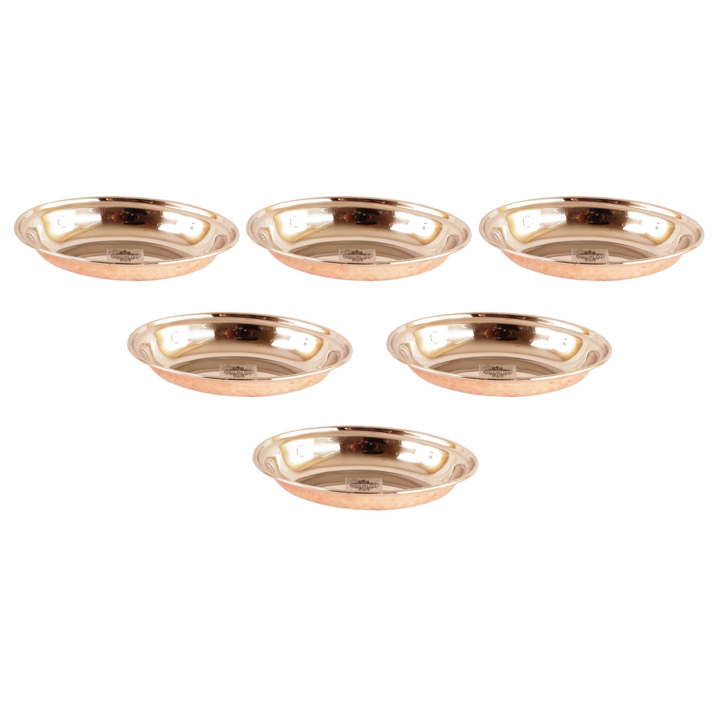 Handmade Pure Steel Copper Hammered Design Oval Platter, Tableware