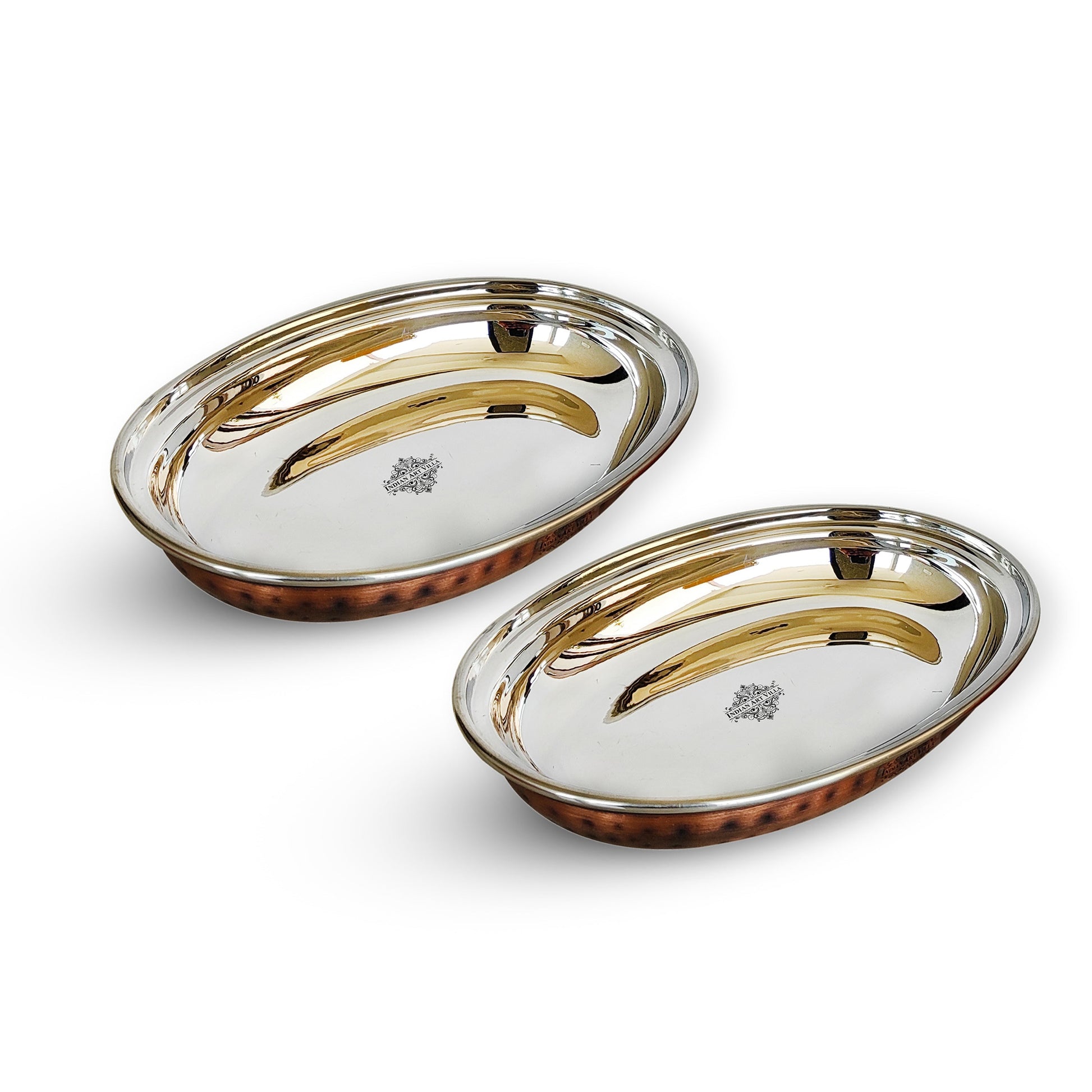 Steel Copper Hammered Antique Dark Tone Design Oval Platter, Serveware & Tableware, Home Restaurant