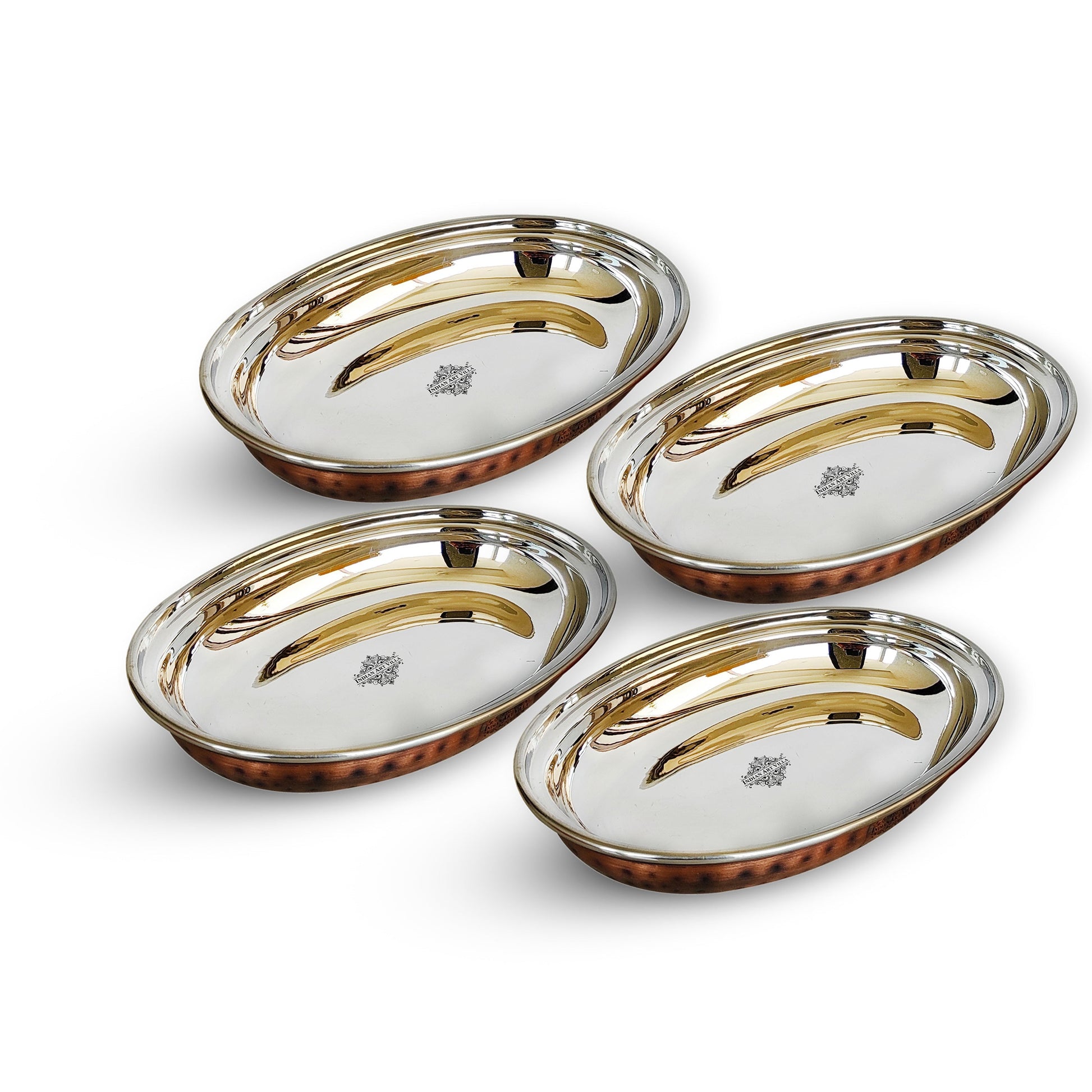 Steel Copper Hammered Antique Dark Tone Design Oval Platter, Serveware & Tableware, Home Restaurant